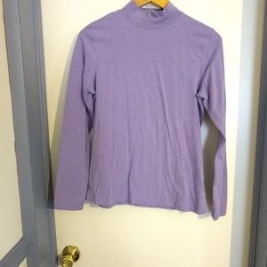 Long sleeved purple mock/half turtleneck